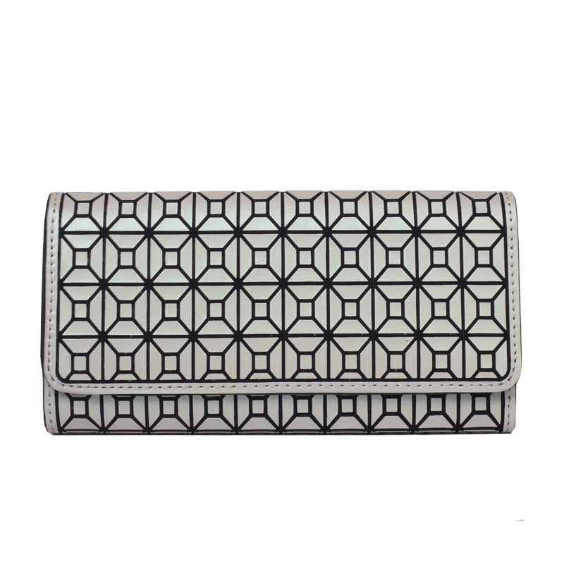 Geometric Pattern Lining Polyester Suitcase with Frosted PU Leather for United States - Rhombus Wallet: Where Geometry
