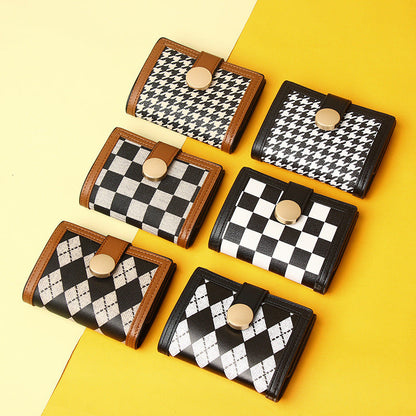 Geometric Pattern Polyester Plaid Wallet and Suitcase Packing Accessories - Thousand Birds Purse: Style Meets