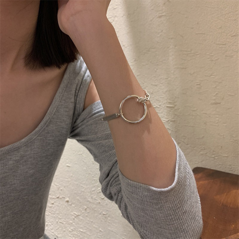 Geometric Ring Vintage Bracelet Female Ins Personality - Geometric Vintage Bracelet for Women in Silver 925