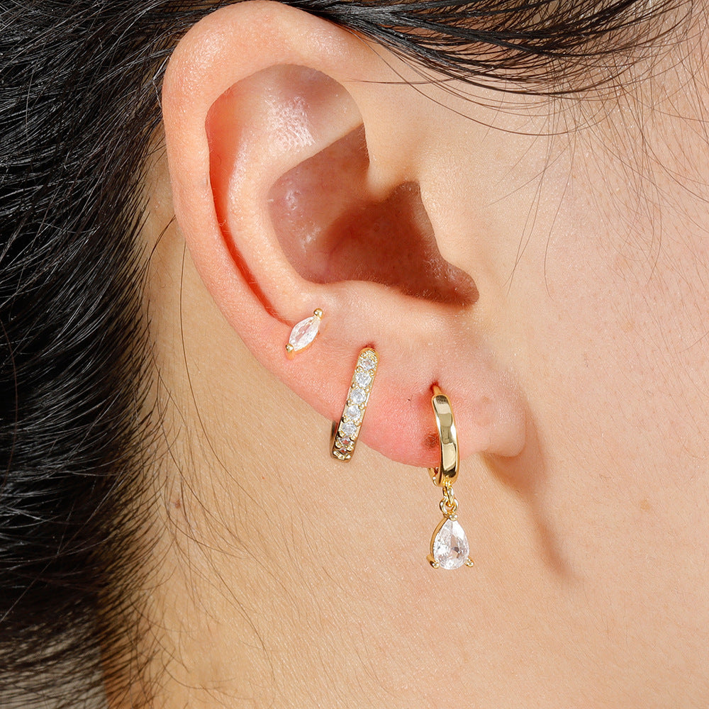 Electroplated Gold and Silver Round Earrings Set for Women in the United States - That Drop Geometry And Make You Shine