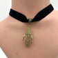 Ghost Claw Palm Retro Velvet Band Necklace Choker - Ghost Claw Palm Retro Velvet Band Necklace Choker