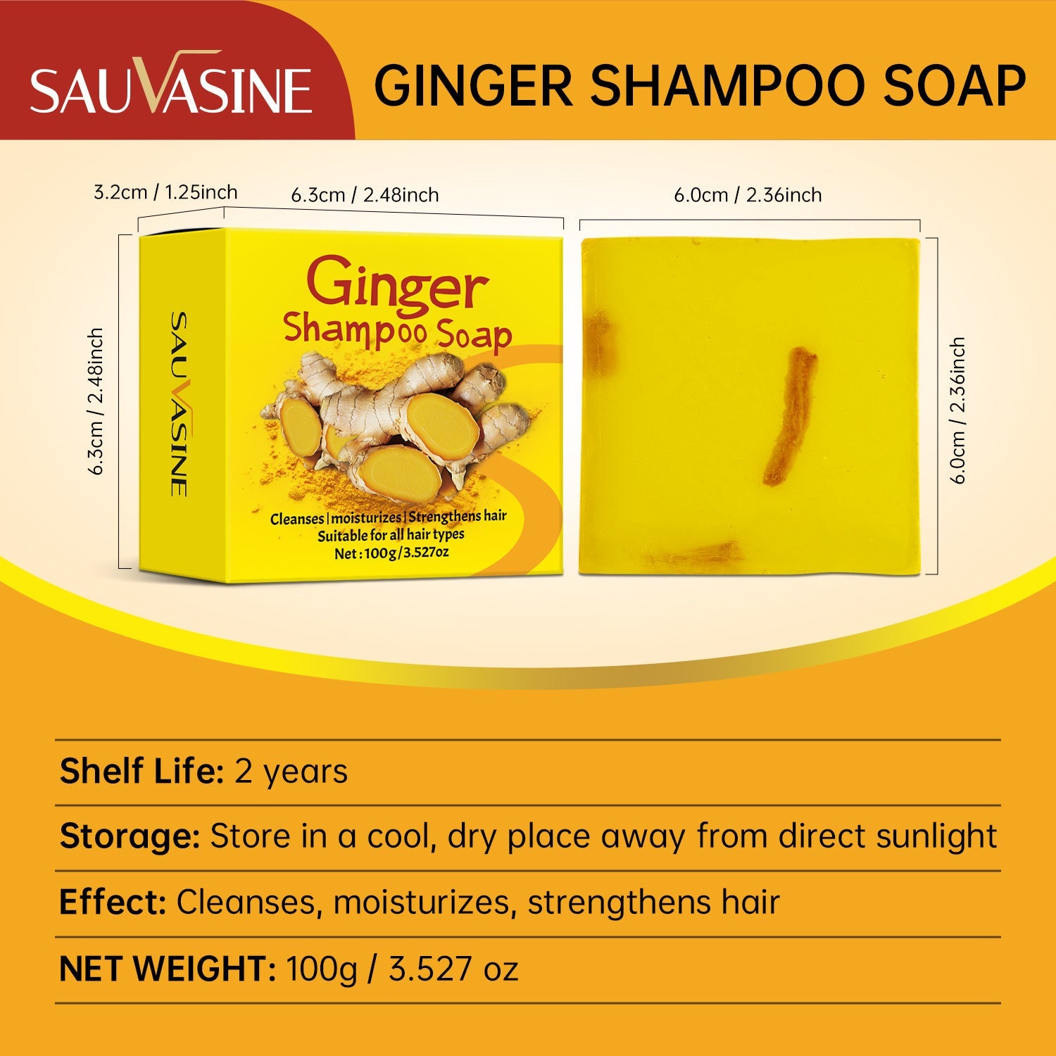 Ginger Shampoo Soap Moisturizing Color Hair Care X1 - ginger shampoo soap hair