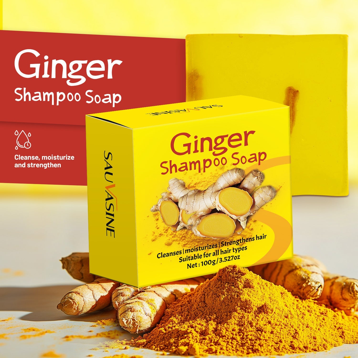 Ginger Shampoo Soap Moisturizing Color Hair Care X1 - ginger shampoo soap hair