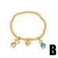 Girl Pendant Bracelet Gold-plated Inlaid Heart-shaped Zircon - Gold-Plated Girl Pendant Bracelet with Heart Zircon