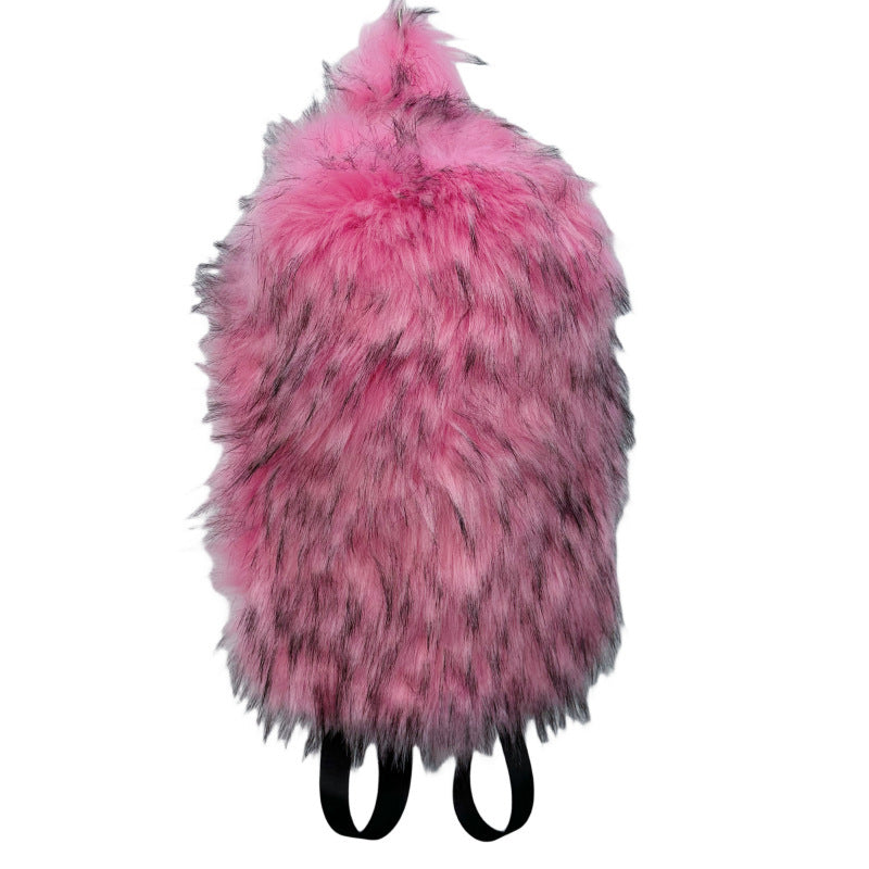 Girl Plush Backpack with Fur Hot Style in Various Bright Colors - fur hot girl plush backpack