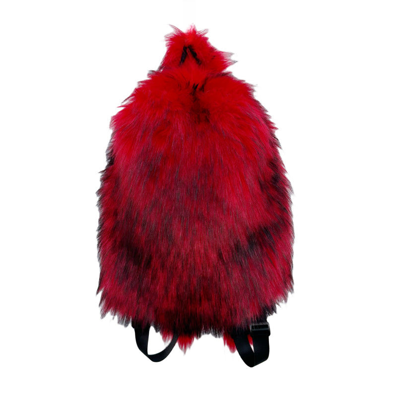 Girl Plush Backpack with Fur Hot Style in Various Bright Colors - fur hot girl plush backpack