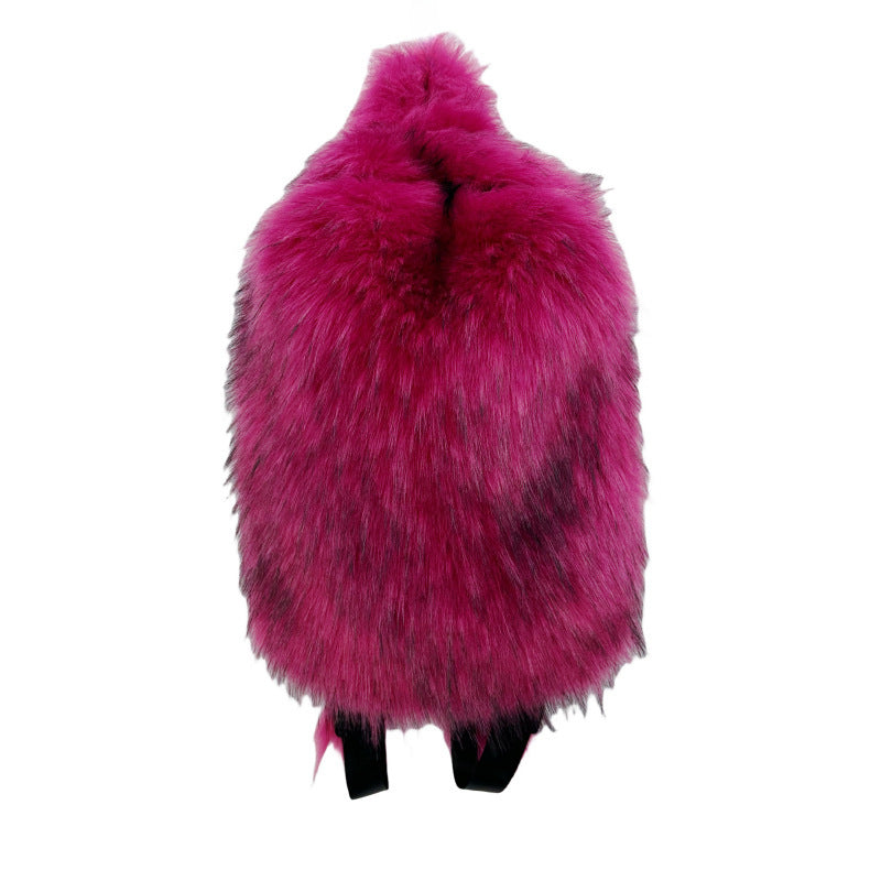 Girl Plush Backpack with Fur Hot Style in Various Bright Colors - fur hot girl plush backpack