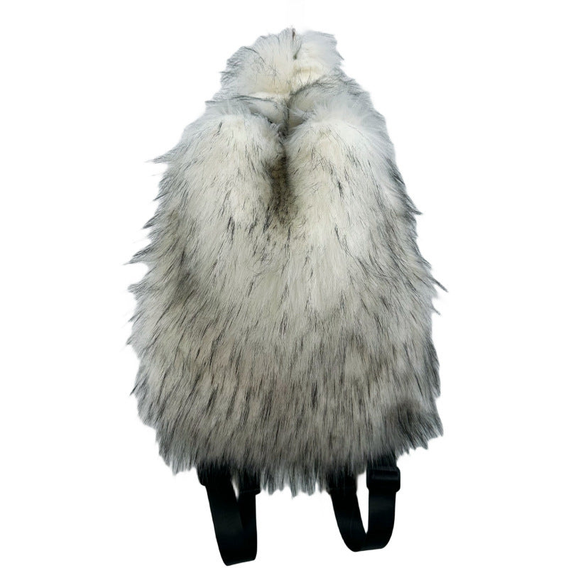 Girl Plush Backpack with Fur Hot Style in Various Bright Colors - fur hot girl plush backpack