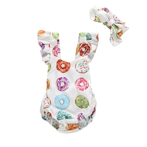 White Triangle Jumpsuit for Women in the United States with CHF Compatibility - Donut Worry Be Happy This Romper Duo