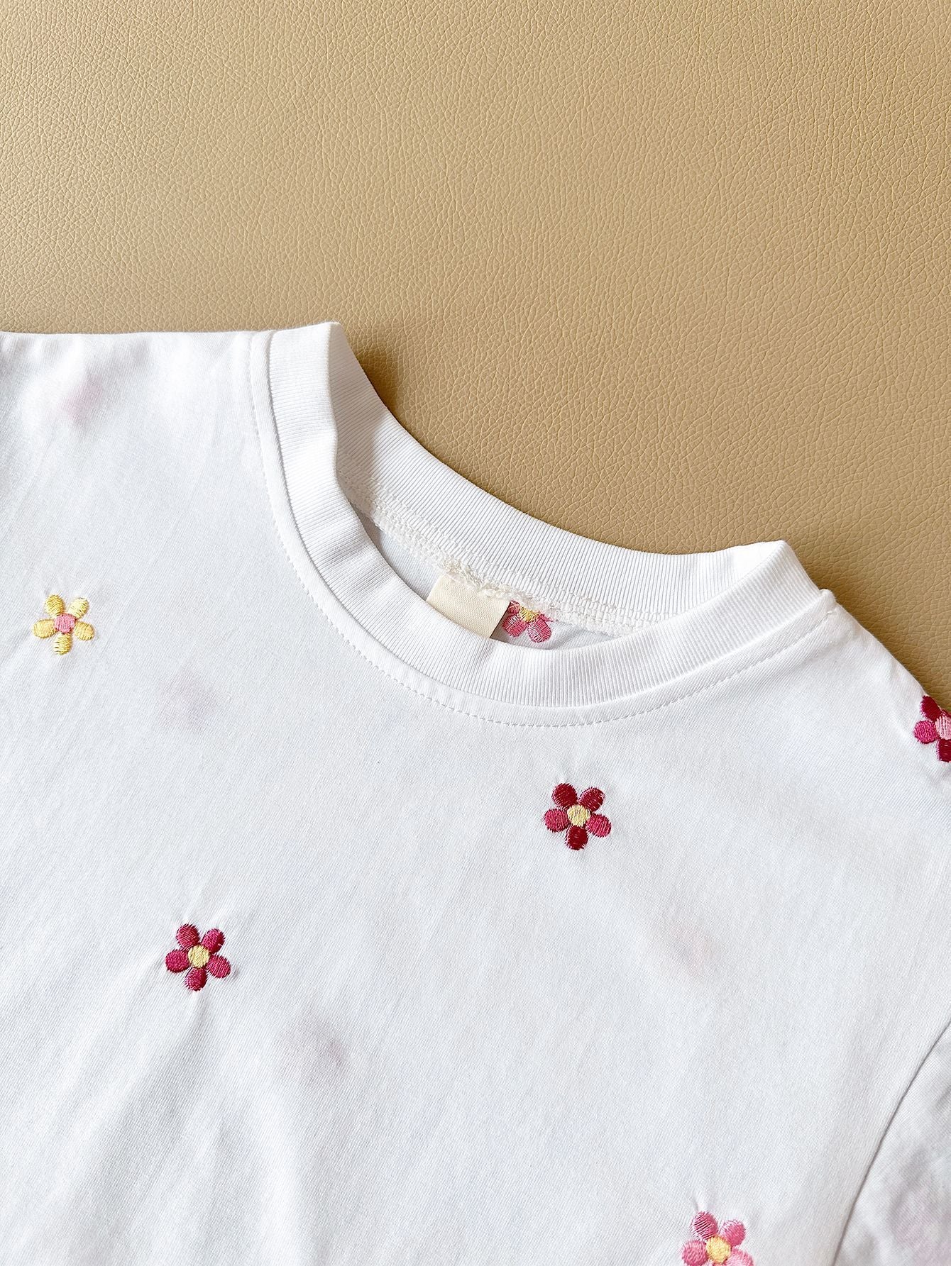 Girls’ Floral T-shirt Comfortable All-match Suit - Floral Fun for Tiny Tots in Comfy Style