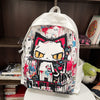 Girls' Harajuku Style Personalized Graffiti Simple All-match Backpack - Red