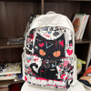 Girls 'Harajuku-Stil Personalisiert Graffiti einfacher All-Match-Rucksack - Schwarz