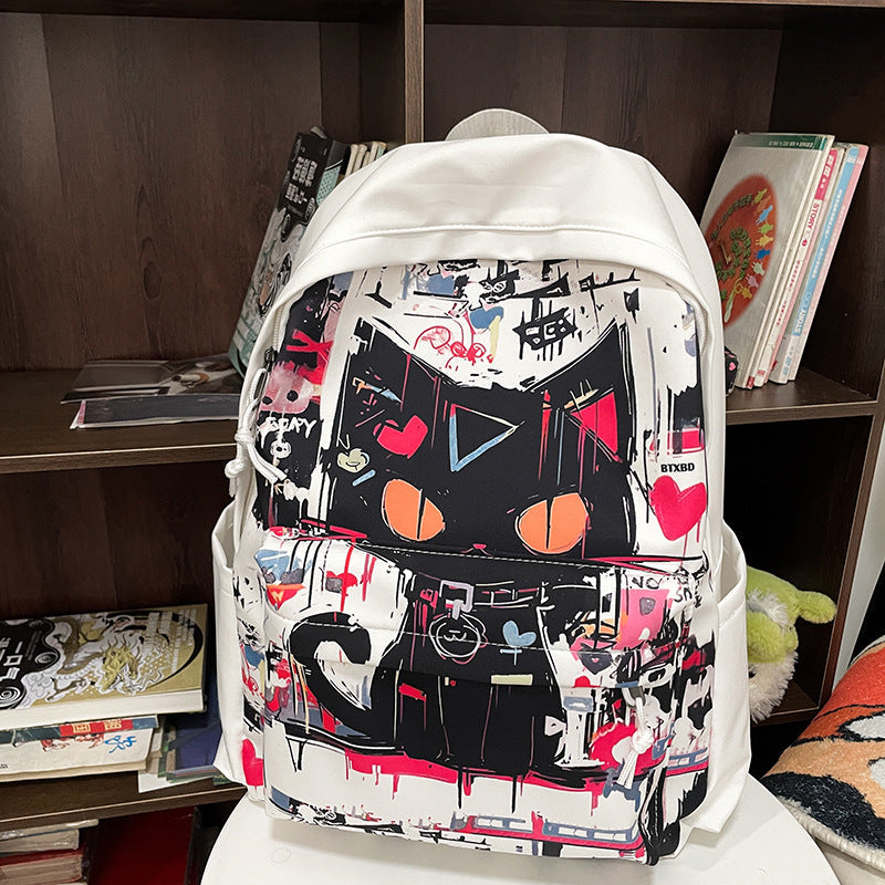 Girls’ Harajuku Style Personalized Graffiti Simple All-match Backpack - Pack Your Style with a Splash of Harajuku Fun