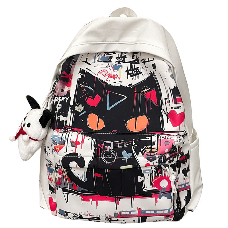 Girls’ Harajuku Style Personalized Graffiti Simple All-match Backpack - Pack Your Style with a Splash of Harajuku Fun