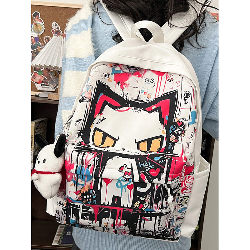 Girls’ Harajuku Style Personalized Graffiti Simple All-match Backpack - Pack Your Style with a Splash of Harajuku Fun