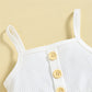 Girls’ Sunken Stripe Suspenders Top Suit - Trendy Lil Suspenders for Tiny Fashionistas