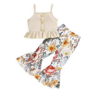 White Cotton Two-Piece Pants Set for Women US Size CHF Compatible - Trendy Lil Suspenders Tiny Fashionistas united