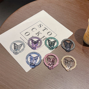 Glitter Butterfly Phone Case Magnetic Sticky Lazy Bracket Holder - with glitter butterfly phone case sticky lazy bracket
