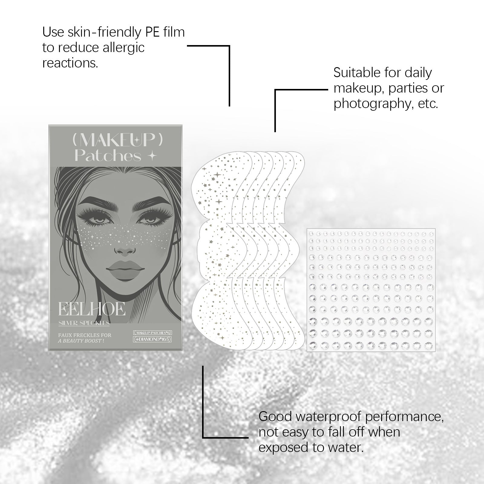 Glitter Spots Tattoo Sticker Set Easy Freckles Water Transfer Tattoos - glitter spots tattoo sticker easy freckles