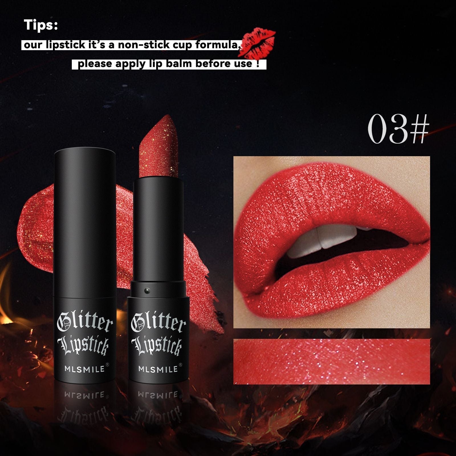 Glittering Diamond Lipstick Easy to Apply Moisturizing Waterproof Long-lasting - Teleplus glittering diamond lipstick