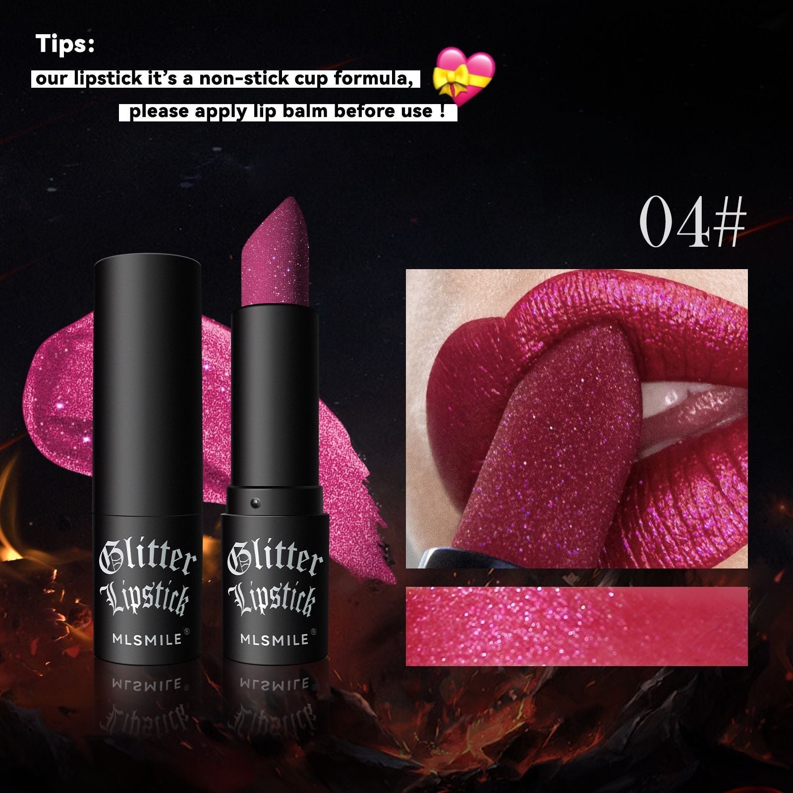 Glittering Diamond Lipstick Easy to Apply Moisturizing Waterproof Long-lasting - Teleplus glittering diamond lipstick