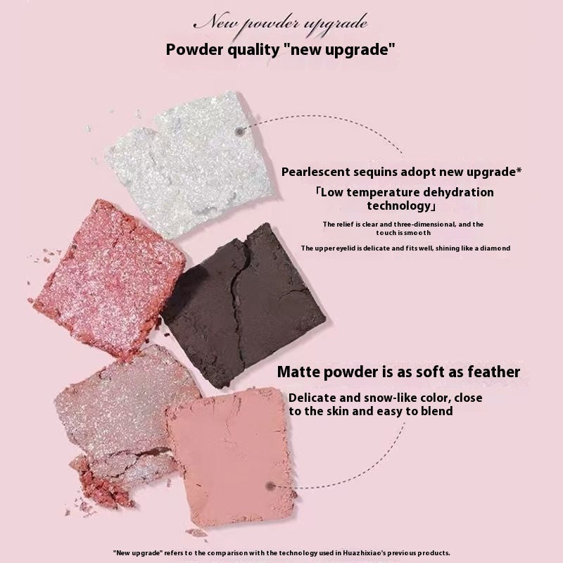 Glittering Pearlescent Six Color Eyeshadow Palette for Neutral Skin Tones - Teleplus six color eyeshadow glittering