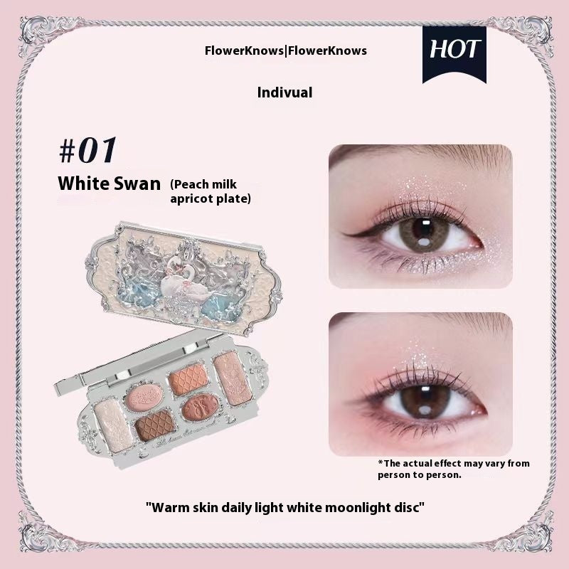 Glittering Pearlescent Six Color Eyeshadow Palette for Neutral Skin Tones - Teleplus six color eyeshadow glittering
