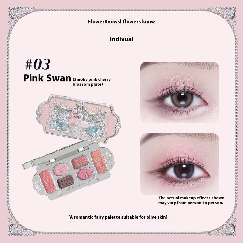 Glittering Pearlescent Six Color Eyeshadow Palette for Neutral Skin Tones - Teleplus six color eyeshadow glittering