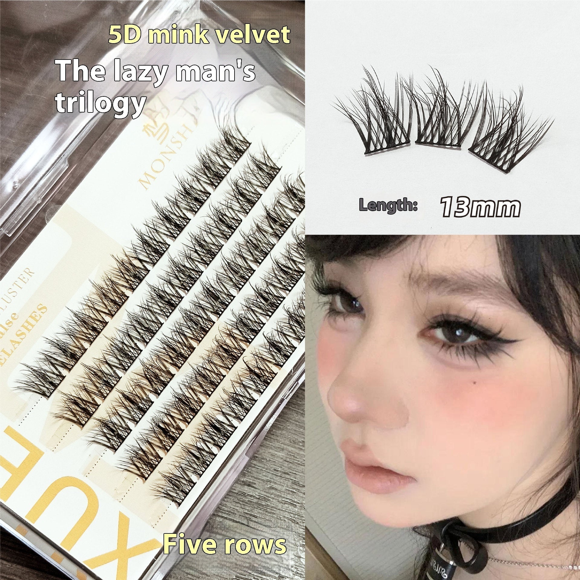 Glue-Free 5D Mink Eyelashes in Various Rows for False the United States - Teleplus united states chf false eyelashes