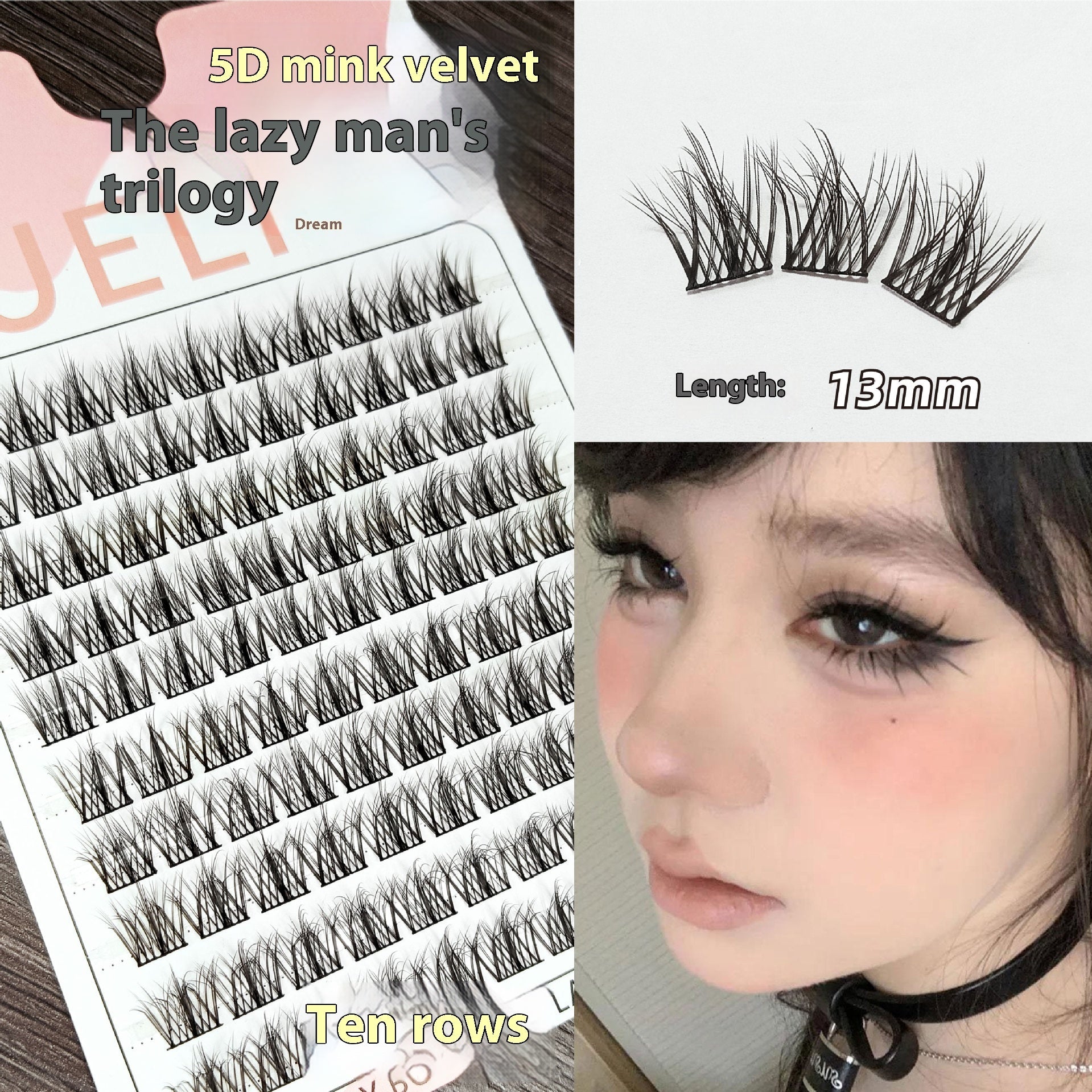 Glue-Free 5D Mink Eyelashes in Various Rows for False the United States - Teleplus united states chf false eyelashes