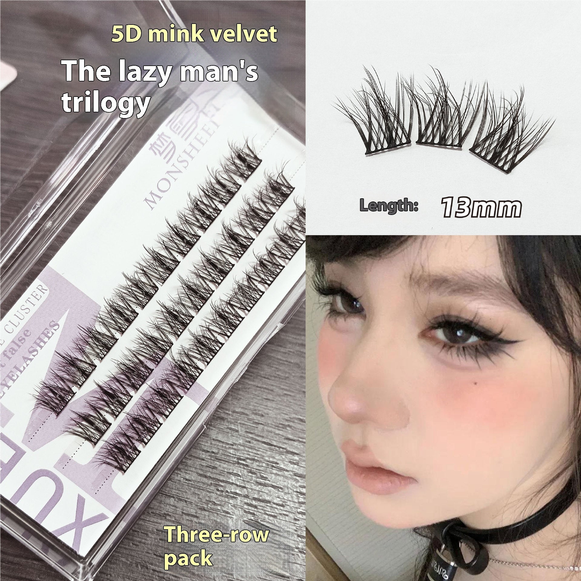 Glue-Free 5D Mink Eyelashes in Various Rows for False the United States - Teleplus united states chf false eyelashes