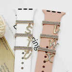 Gold Alphabet Letter Decoration for Silicone Watch Straps 38mm42mm - Teleplus Strap silicone strap letter decoration