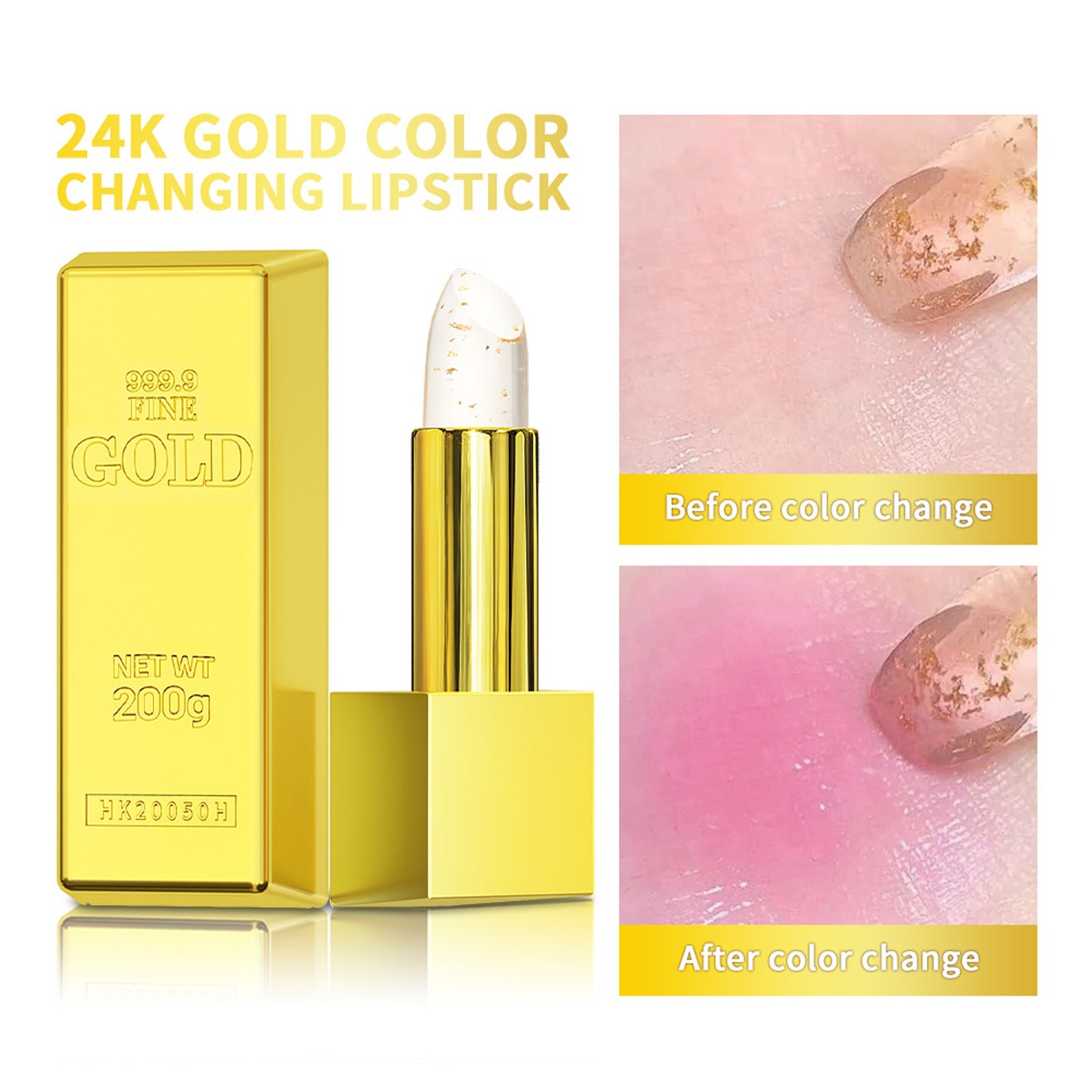 Gold Foil Color Changing Lipstick Long Lasting Moisturizing Makeup - lasting moisturizing gold foil color changing
