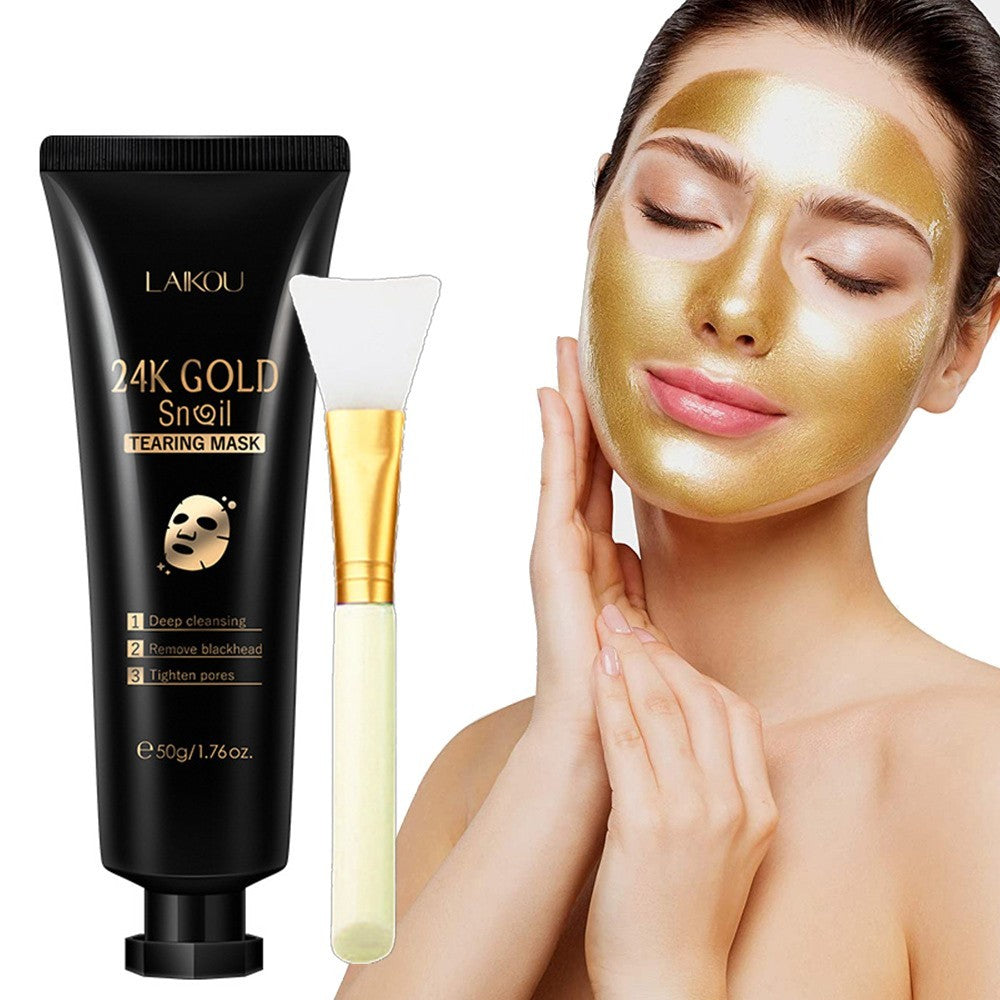 Gold Foil Snail Tear-Off Mask Hydrating - Gold Foil Snail Mask for Glorious Hydration Fun