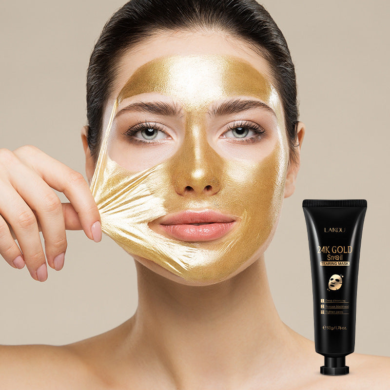 Gold Foil Snail Tear-Off Mask Hydrating - Gold Foil Snail Mask for Glorious Hydration Fun