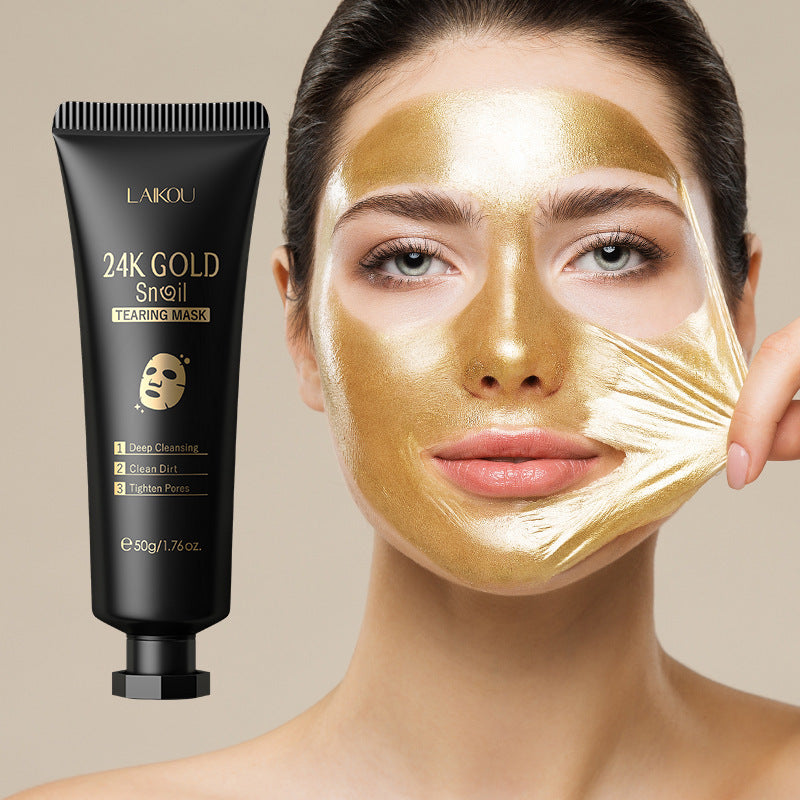 Gold Foil Snail Tear-Off Mask Hydrating - Gold Foil Snail Mask for Glorious Hydration Fun