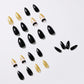 Gold Glitter Pointed Fake Nails Set for Wear 24 Pieces - gold glitter pointed wear finished fake nails