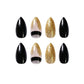 Gold Glitter Pointed Fake Nails Set for Wear 24 Pieces - gold glitter pointed wear finished fake nails