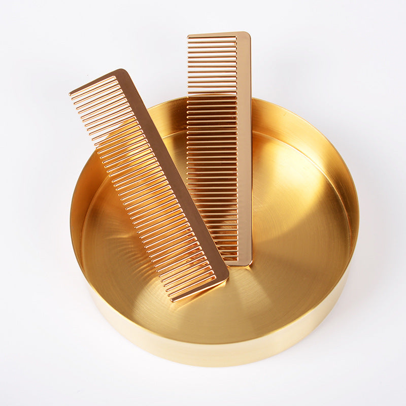 Gold Metal Portable Comb for Celebrity Hair and Internet Looks - metal comb portable internet celebrity hair