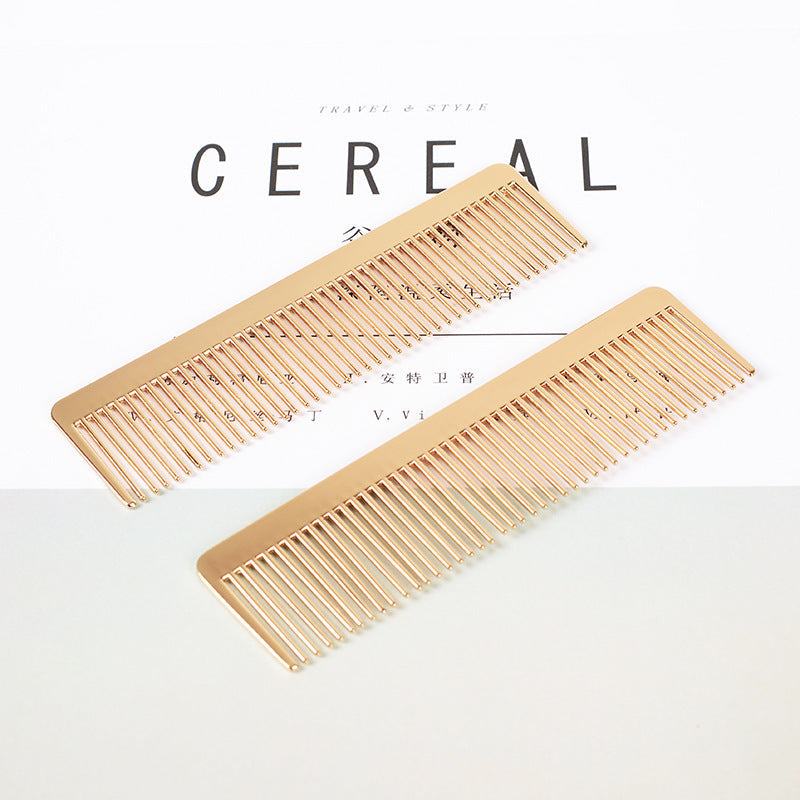 Gold Metal Portable Comb for Celebrity Hair and Internet Looks - metal comb portable internet celebrity hair