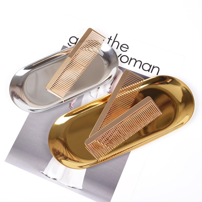 Gold Metal Portable Comb for Celebrity Hair and Internet Looks - metal comb portable internet celebrity hair