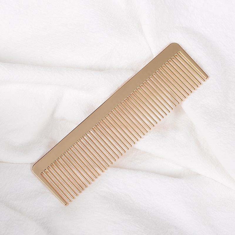 Gold Metal Portable Comb for Celebrity Hair and Internet Looks - metal comb portable internet celebrity hair