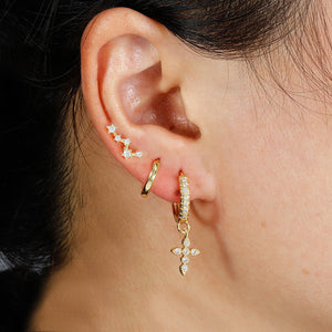 Gold and Silver Cross Lightning Jewelry Sets for Women in the United States - Shine Bright with E1055 Earrings united