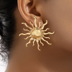 Gold Sun Metal Stud Earrings for Bright and Stylish Silver - Sparkle Like With sun metal stud earrings