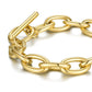 Gold Titanium Steel Geometric Exaggerated Bracelet for Women - 14k gold titanium steel design exaggerated bracelet