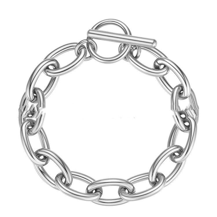 Gold Titanium Steel Geometric Exaggerated Bracelet for Women - 14k gold titanium steel design exaggerated bracelet