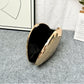 Golden Acrylic Metallic Box Banquet Clutch with Lining and Suitcase Design - Teleplus for Women golden acrylic metallic
