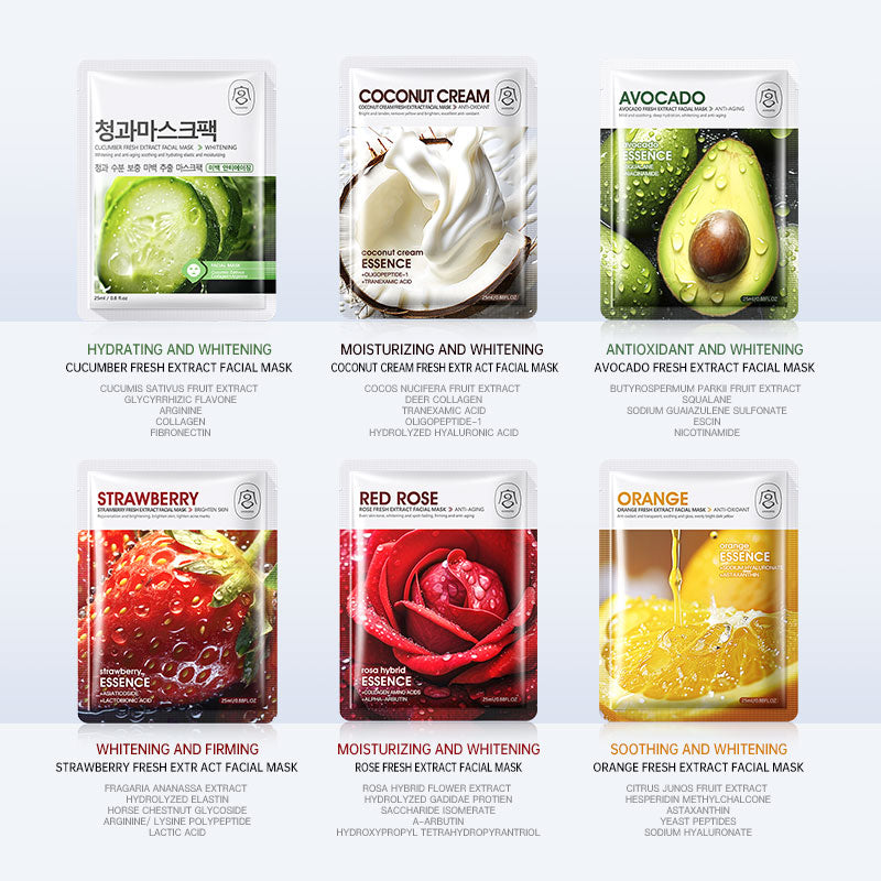 Gongpei Fresh Extract Face Mask Avocado and Orange Whitening Set - fresh extract whitening face mask sheet 25ml