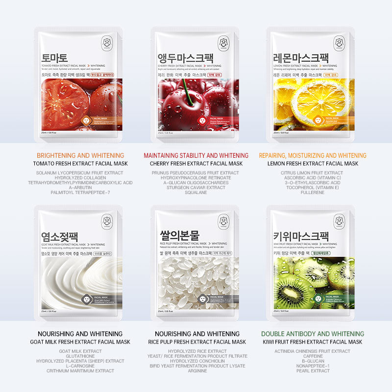 Gongpei Fresh Extract Face Mask Avocado and Orange Whitening Set - fresh extract whitening face mask sheet 25ml