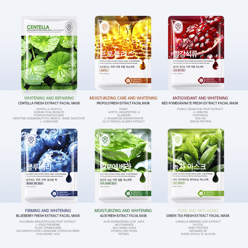 Gongpei Fresh Extract Face Mask Avocado and Orange Whitening Set - fresh extract whitening face mask sheet 25ml